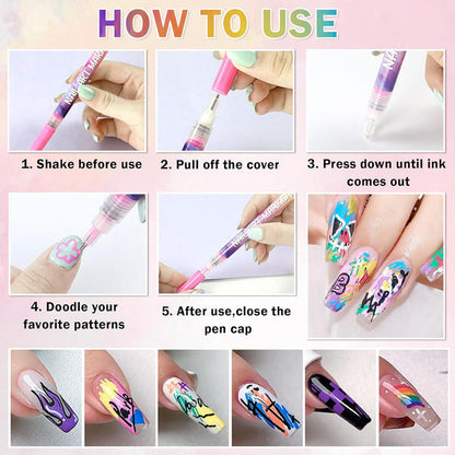 Precision Acrylic Nail Art Pen Set